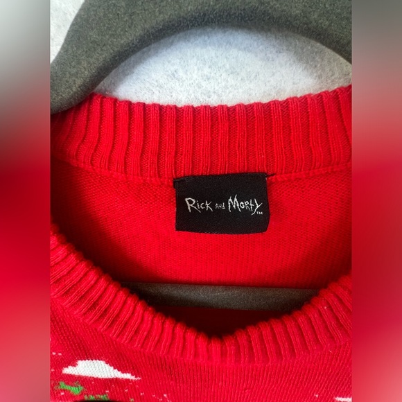 Rick & Morty Christmas Sweater Mens Large Merry Rickmas Ugly Adult Swim B30 - Picture 4 of 8